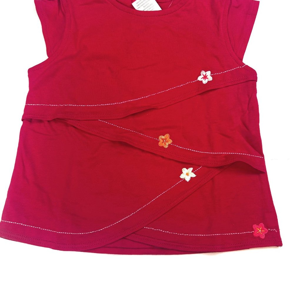 NWT Gymboree Girl Paradise Print Capri, Embroidered Hibiscus Top & Hat 12-18 Mon - Picture 6 of 12